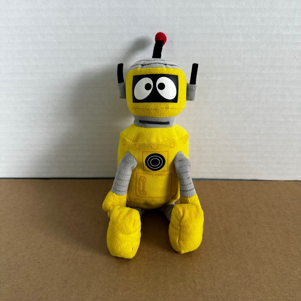 Ty Plex Yo Gabba Gabba Robot Plush Kids OS Yellow Good 2012 Beanie Baby